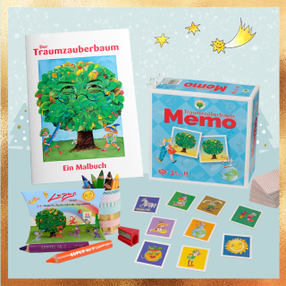 Paket "Weihnachten ist gerettet" (Malbuch+Stifte+Memo)